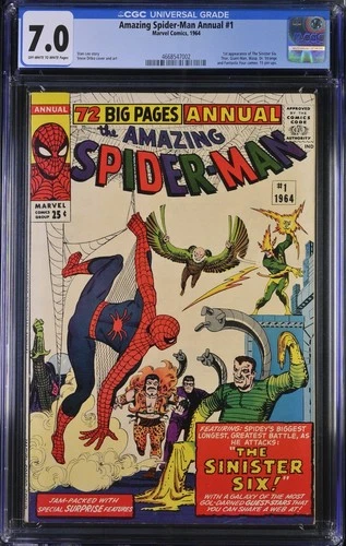 Amazing Spider-Man Annual #1 CGC 7.0 Beautiful Book! 1st App Sinister Six 1964