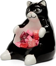 Ceramic Lazy Black Cat Home decor - Can be used as a candy dish, decorative bowl