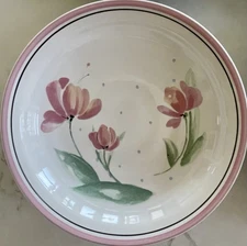 4 International Tableworks #026 TRIO Pink Flower 7-7/8"  Coupe Soup Bowl