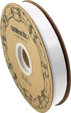 Satin Fabric White Christmas Ribbon - 5/8" x 100 Yards, Valentine's Day, Wedding