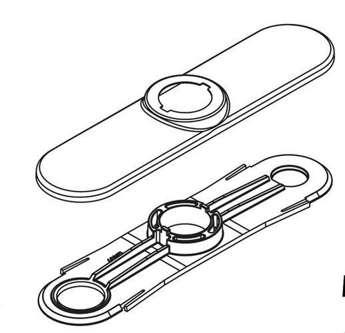 Moen Escutcheon and Gasket Kit Deck Plate Kitchen Faucets White, 123244W - Picture 2 of 2