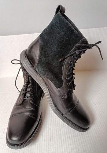 Cole Haan 13 M Leather & Suede Cap Toe Black 6" Boot Original Grand OS C29455 - Picture 2 of 10