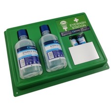Eye Wash Bottle Station Wall Mounted Emergency Eye Care Kit 2 x 500ml Bottles