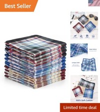 Men's 12PCS Handkerchief Set - Soft Cotton Pocket Squares for All Occasions