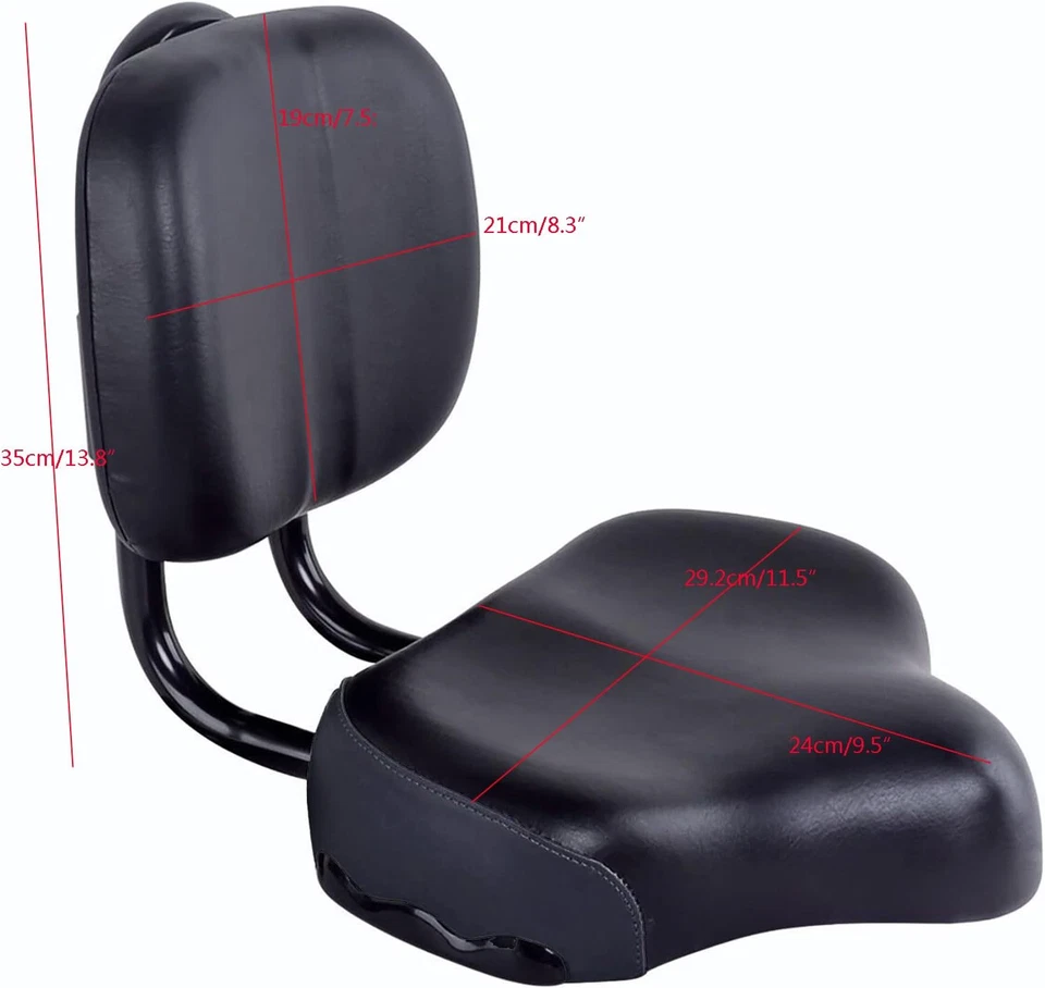 Asiento de Bicicleta Extra Ancho con Respaldo y Cómodo Diseño Ergonómico para Hombre y Foto 4 de 4