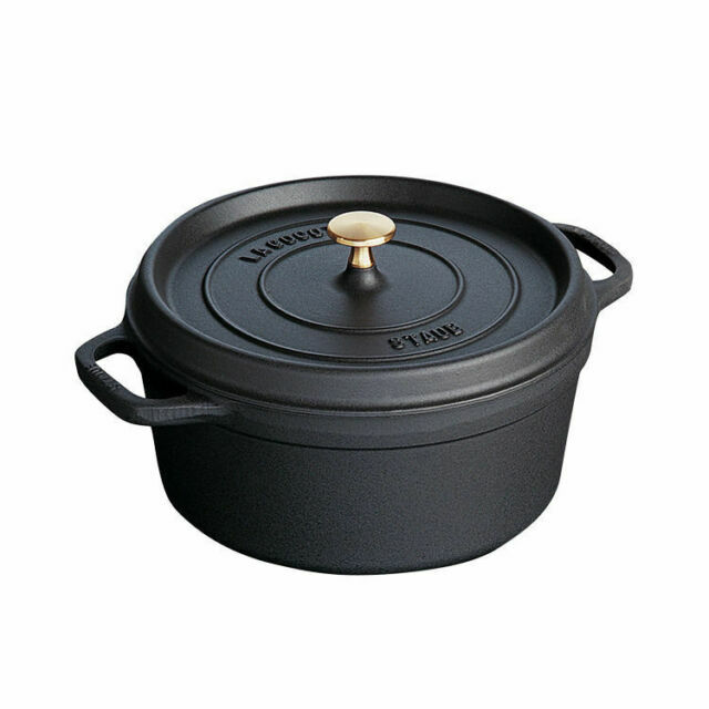 staub Cocotte Round 24cm 黒 4QT＝約3.9l Staub Round Cocotte 24cm Cast Iron Black for sale online | eBay