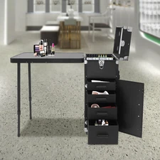 Makeup Train Case, Rolling Cosmetic Storage Organizer, Travel Cosmetic Organizer