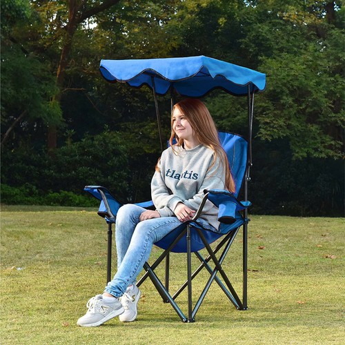 ALPHA CAMP Camping Chairs with Canopy Shade Outdoor Folding Chair Portable Chair - Picture 7 of 9