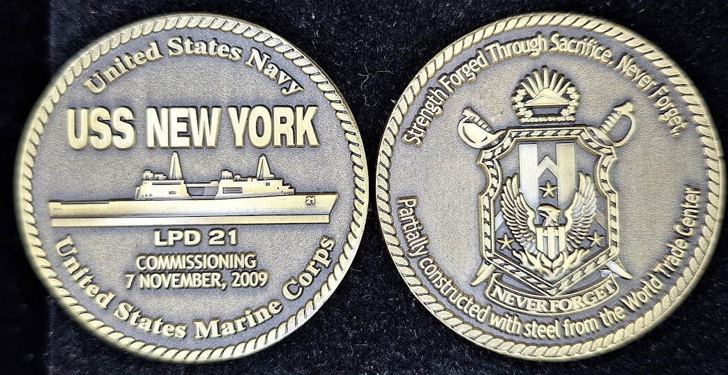 USS New York LPD-21 Marine Corps Navy Challenge Coin