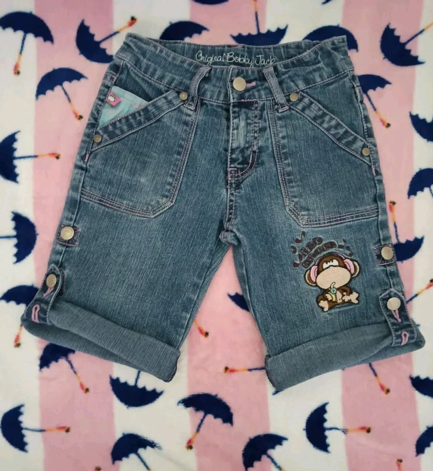 Jeans Bobby Jack ajustables convertibles originales talla 5 vintage Y2K años 2000 para niñas Foto 2 de 4