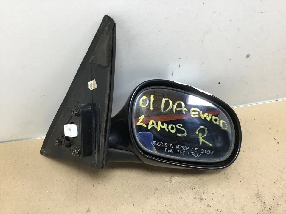 Espejo retrovisor Daewoo Lanos 1998 2002 puerta lateral derecho pasajero negro OEM+ Foto 2 de 4