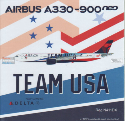 NGM68001 1:400 NG Model Delta Airlines Airbus A330-900neo Reg #N411DX Team USA