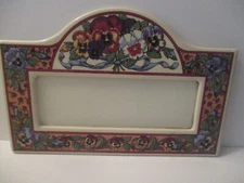 SANTA BARBARA CERAMIC PANSY FLOWERS DESIGN ADDRESS PLAQUE 13” X 8 3/4”