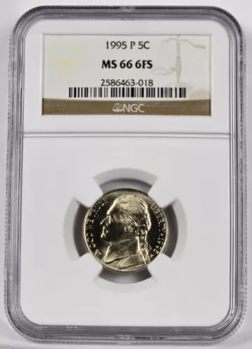 1995 P Jefferson Nickel *** NGC MS 66 6FS