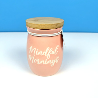 Eccolo Pink Mindful Mornings Ceramic Jar and 30 Activity Cards Self-Care 