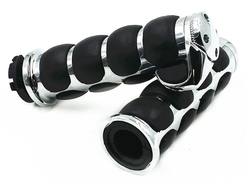Chrome 1" Hand Grip For Kawasaki Vulcan VN 1500 800 1600 Classic Cruiser Chopper - Picture 2 of 7