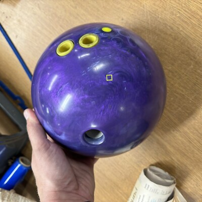 AMF Pure Adrenaline F74 14.4 lb Bowling ball Drilled Purple RARE