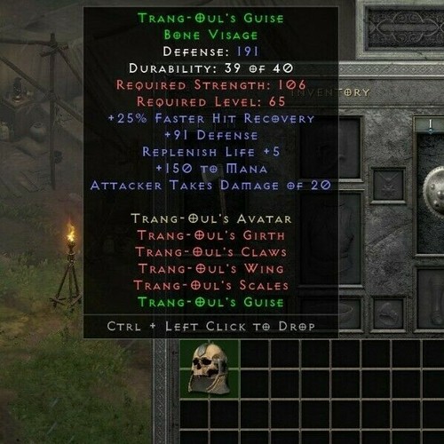 TrangOul's Guise Bone Helm Diablo 2 Resurrected PC Softcore EU