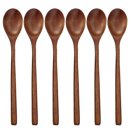 Wooden Spoons 12PCS 9Inch For Eating Mixing Stirring, Long Handle Spoon Japanese - Picture 5 of 10