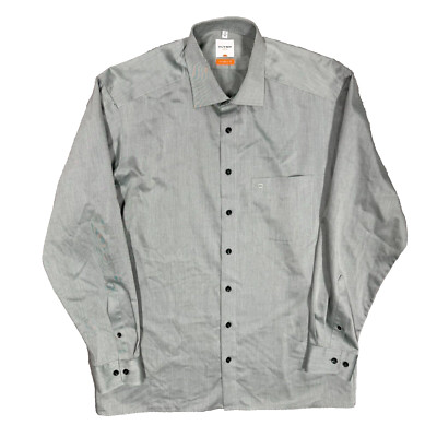 Olymp Luxor Modern Fit Dress Shirt Twill Grey 41 16 Large