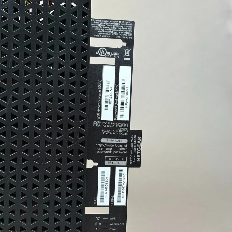 Netgear AC1750 WiFi Cable Modem Router Model C6300 - Image 4 of 4