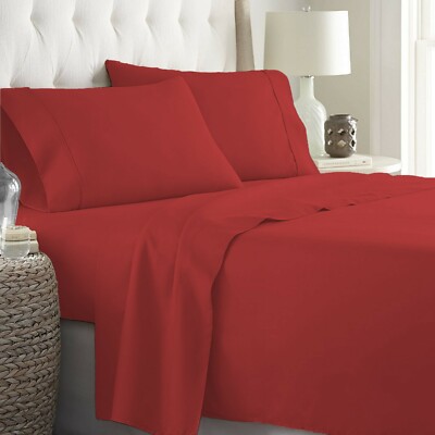 Choose Bedding Item 1000 Thread Count 100% Cotton Burgundy Solid