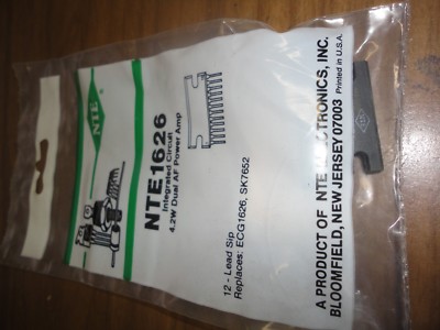 NTE1626 4.2W DUAL AUDIO POWER AMP= UPC1277  SHIPS FREE FROM USA TO USA ADDRESSES