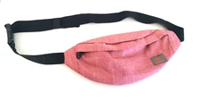 TINYAT Fanny Pack 3 Zipper Travel Waist Belt Bag Red Black Unisex Lightweight