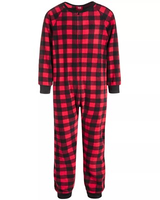 Matching Family PJs Red Check One-Piece Fleece Christmas Pajama 14-16 XL  #7150