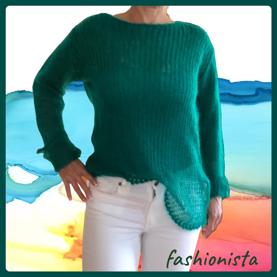 Suéter DIESEL Everglade Verde, BLAZER, top, JAQUETA, LÃ MOHAIR BLEND TAMANHO XS - Imagem 3 de 4