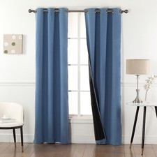100% Blackout Window Curtain - Black Back & Grommets - 7 COLORS - 4 SIZES!!!