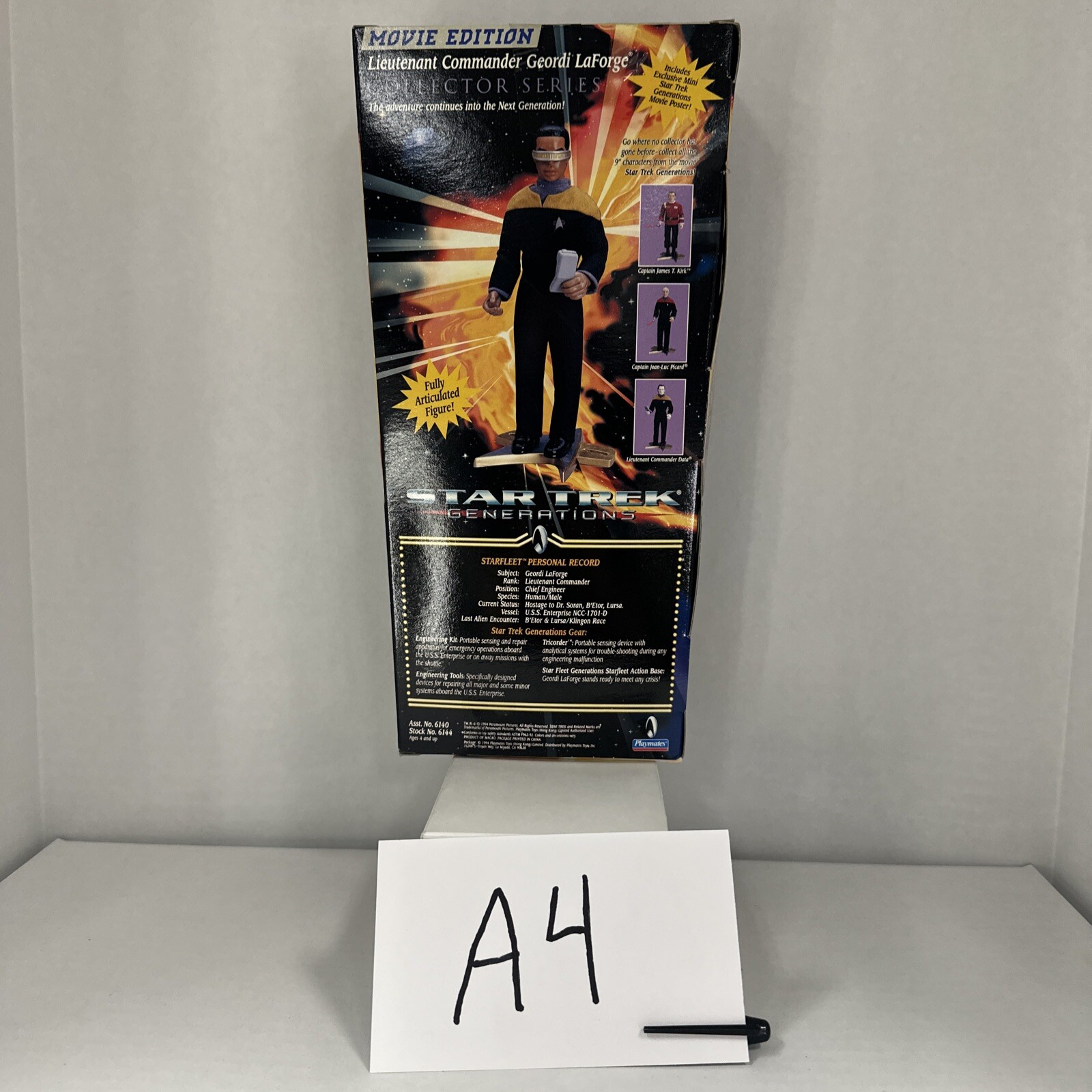 Geordi LaForge 9" Star Trek: Movie Edition Collector Series- Playmates 1997 NIB