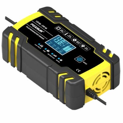 FOXSUR 12V 24V Motorcycle Golf  Car Battery Charger Maintainer & Desulfator Smar