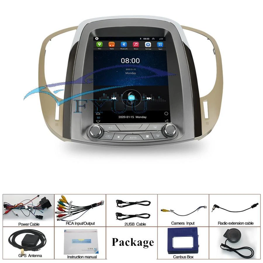 Rádio estéreo 9,7"" Android 10.1 navegação GPS FM para Buick Lacrosse 09-12 1+16G - Imagem 3 de 4