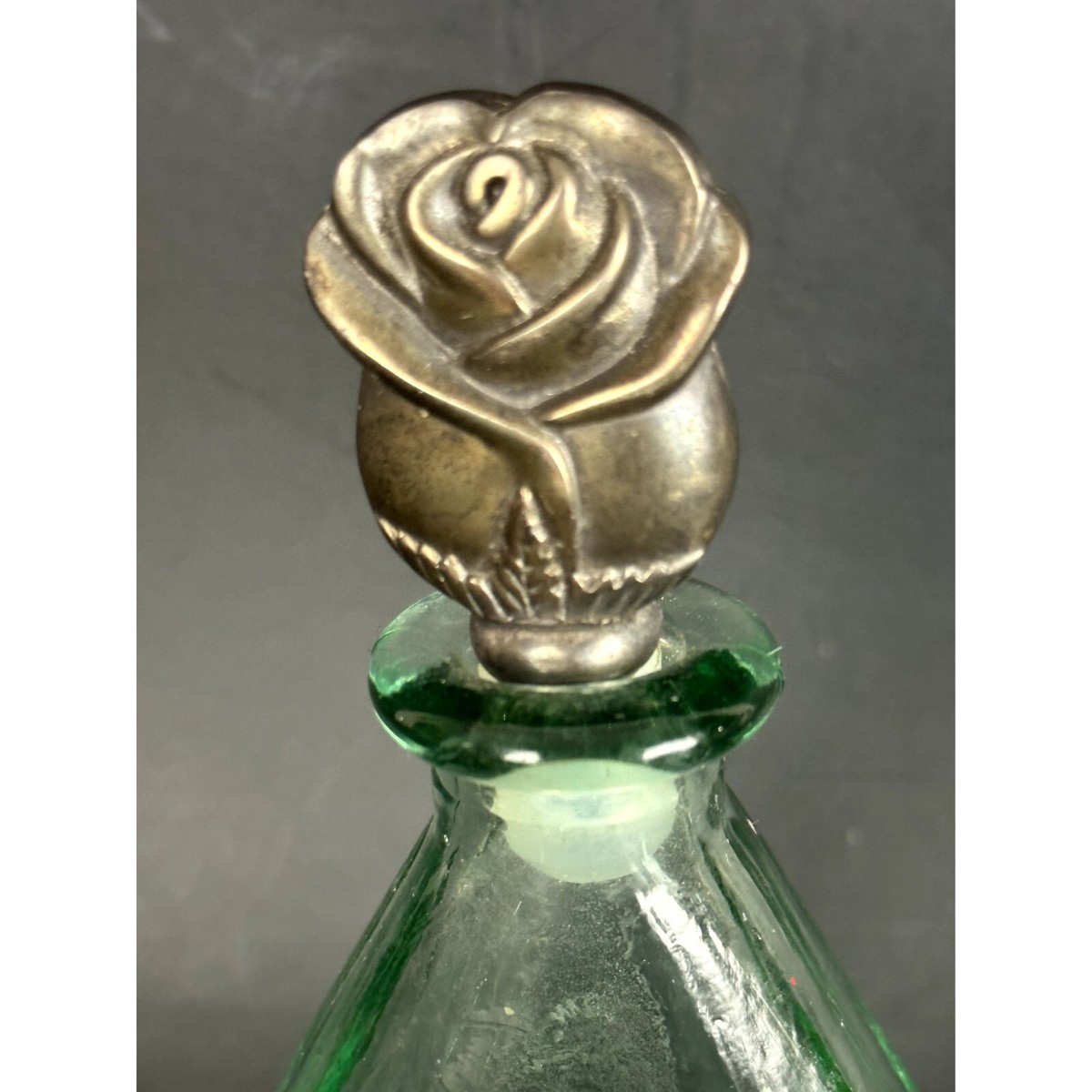 1950&#39;s Perfumeボトル　アンティーク Antique Vintage Cut Glass Crystal Perfume Bottle With