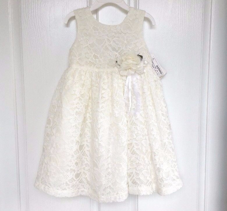 blueberi boulevard lace dress Blueberi Blvd Cream and Pink Lace Formal Baby Dress Size 18 Months Formal Dress