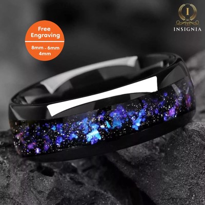 The Astronomer - Nebel Herren & Damen Wolfram Weltraum Ehering 8/6/4 mm