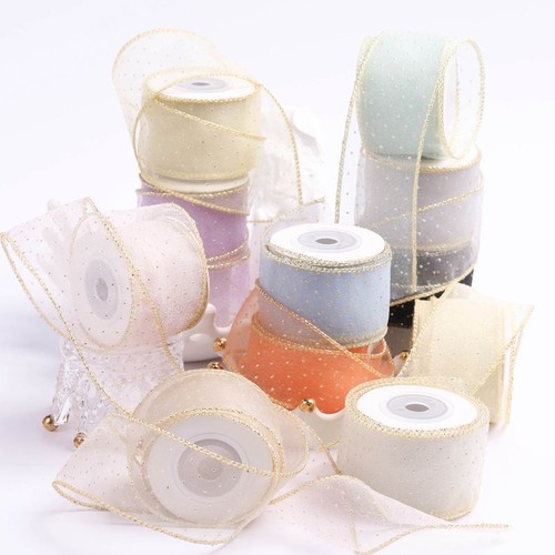 10 Yards Polka Dot Yarn Ribbon Webbing DIY Bow Hair Flower Wrapping Accessories - Picture 2 of 17