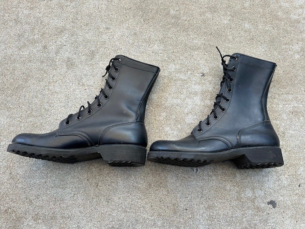 Mens 7R 7 R VINTAGE COMBAT BOOTS 1969 U.S. MILITARY BLACK LEATHER