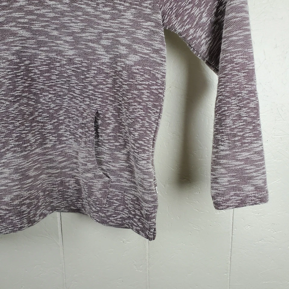 Sudadera con capucha Hang Ten para mujer grande púrpura blanca cuello en V manga larga suéter elástico Foto 4 de 4