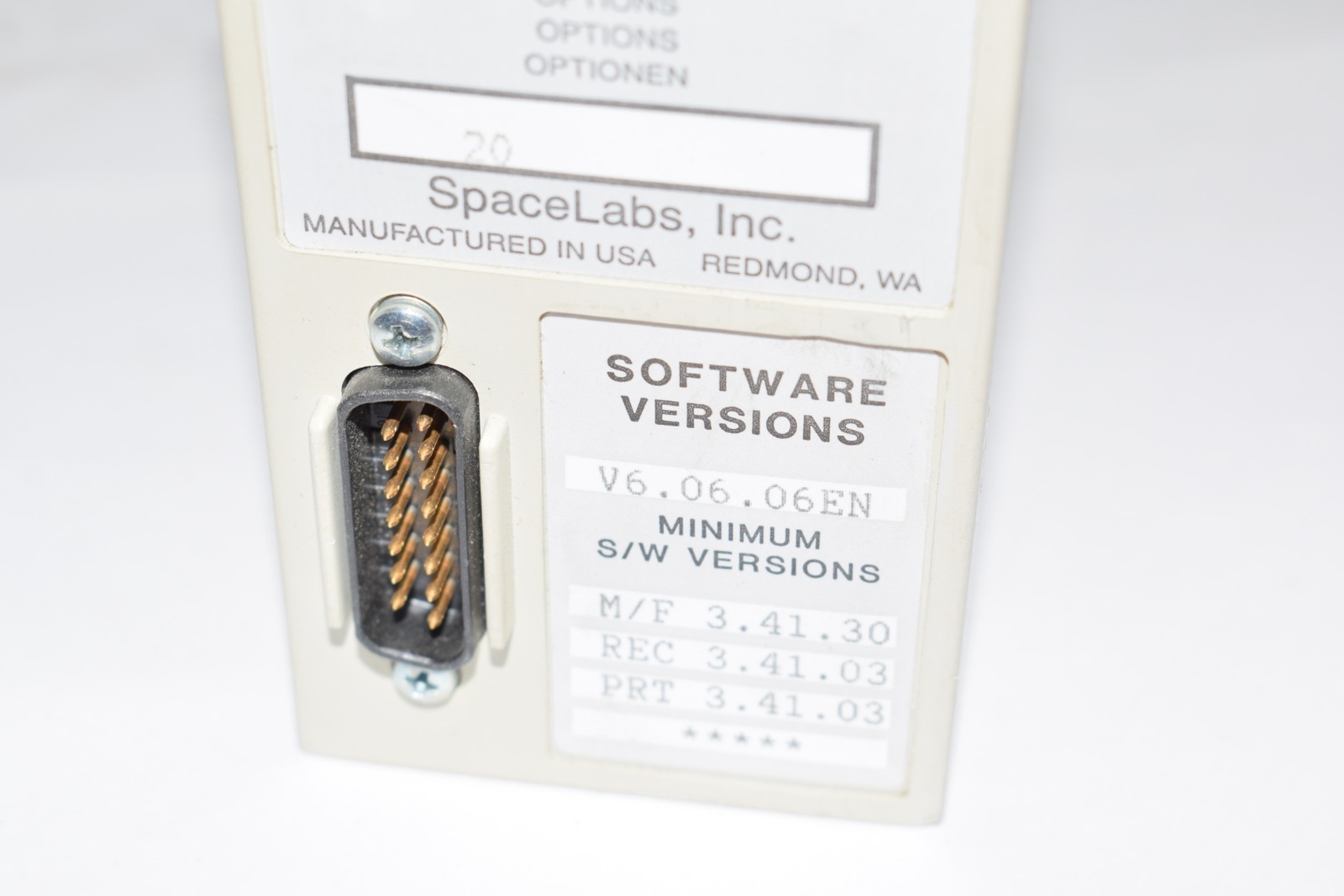 Spacelabs 90478 SpaceLabs Inc, Model: 90418, Serial No. 418-102198, Patient Output ...