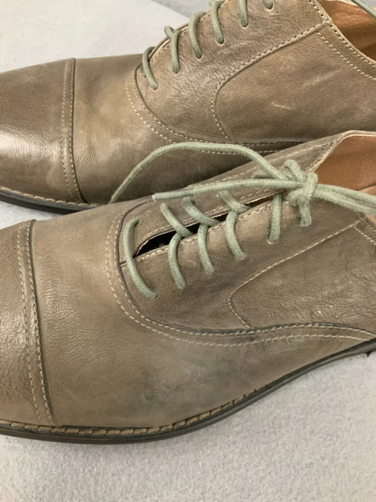 SAOLA Scarpe uomo Joseph Abboud grigio 11 5 pelle punta cappuccio stringate eleganti lavoro Oxford