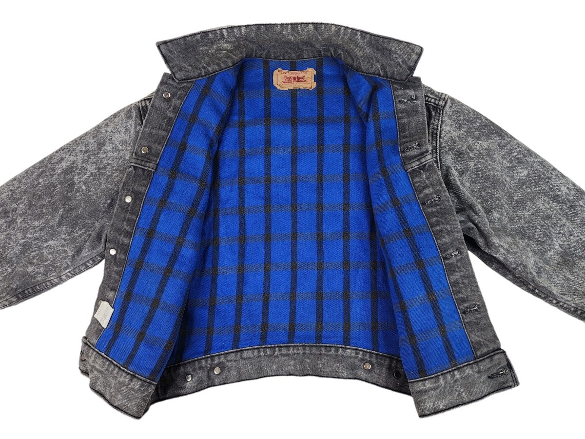別注【LEVI’S/リーバイス】デニムジャケット Levi's 57529 Blanket Lined Gray Acid Wash Denim Jacket Trucker