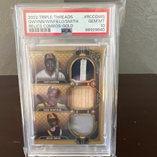 2022 Topps Triple Threads Triple RelicCombo Gold 2/9 Gwynn/Winfield/Smith PSA 10