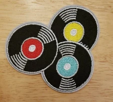 Record Album Patch Embroidered Iron/Sew-On Music Retro Rock Vinyl Records 0353