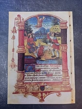 postcard Annunciation to Shepherds Book Hours France medieval art unposted