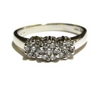 14k white gold .46ct round diamond 3 stone engagement ring 4g ladies unique 8 — photo 1