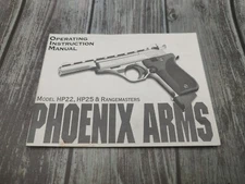 Phoenix Arms HP22 & HP25 22lr 25 Acp Rangemaster Factory Original Pistol Manual