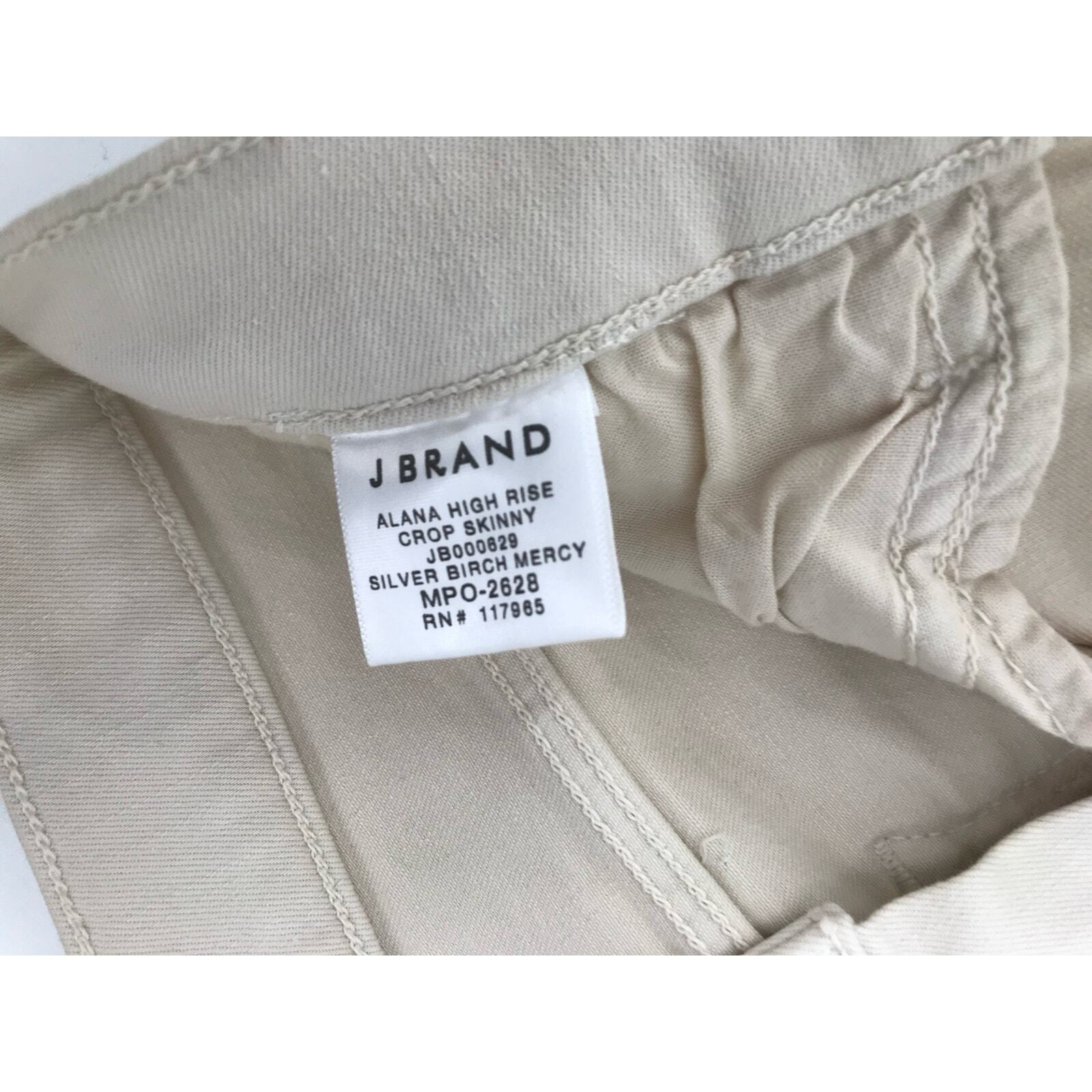 Brand Beige Alana High Rise Crop Distressed Frayed Hem Skinny