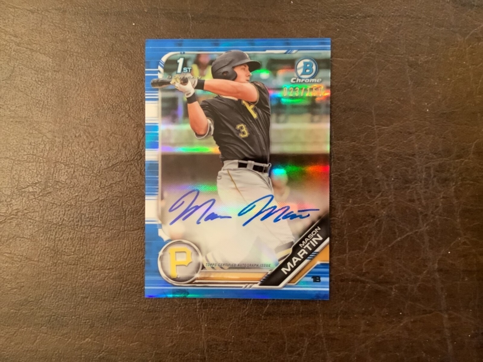MASON MARTIN 2019 BOWMAN CHROME BLUE REFRACTOR AUTO 23/150